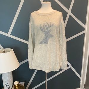 Talbots Sweater with Silver Stag Detail